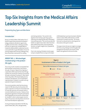 Top-Six Insights from the Medical Affairs Leadership Summit