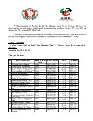 Edital NÂº 007/2010 - Lista de ConvocaÃ§Ã£o para Provas - Interior