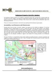 Dubuisson Property (Val-d'Or, Quebec) - Metanor Resources Inc.