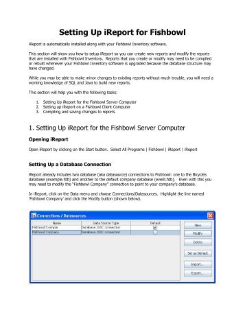 Setting Up iReport for Fishbowl - Fishbowl Inventory
