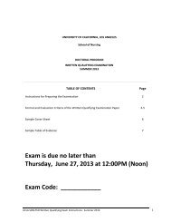Written Qualifying Examination - UCLA School of Nursing