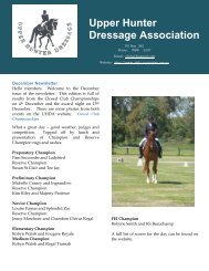 December 2011 Newsletter - Upper Hunter Dressage Association
