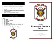 2010 Tournament Director Guide's - American Legion Baseball