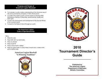 2010 Tournament Director Guide's - American Legion Baseball