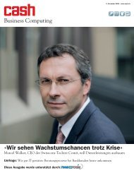 «Wir sehen Wachstumschancen trotz Krise» - Cash