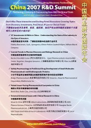 China2007 R&D Summit - IBC Life Sciences