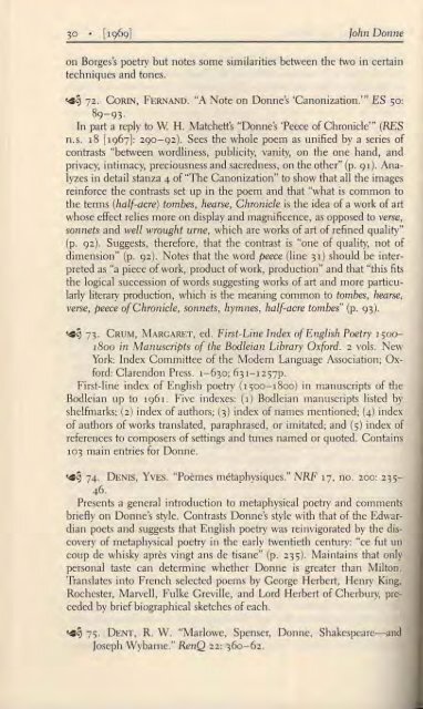 John Donne An Annotated Bibliography of Modern Criticism 1968 ...