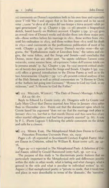 John Donne An Annotated Bibliography of Modern Criticism 1968 ...