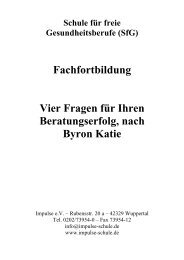 Vier Fragen für ihren Beratungserfolg nach Byron Katie - Impulse eV