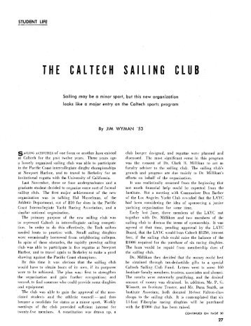 THE CALTECH SAILING CL