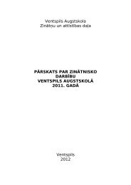 PÄrskats par zinÄtnisko darbÄ«bu Ventspils AugstskolÄ 2011.gadÄ