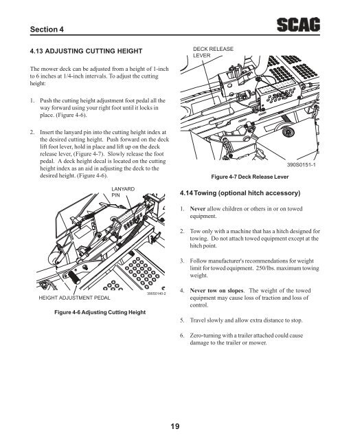 warning - Scag Power Equipment