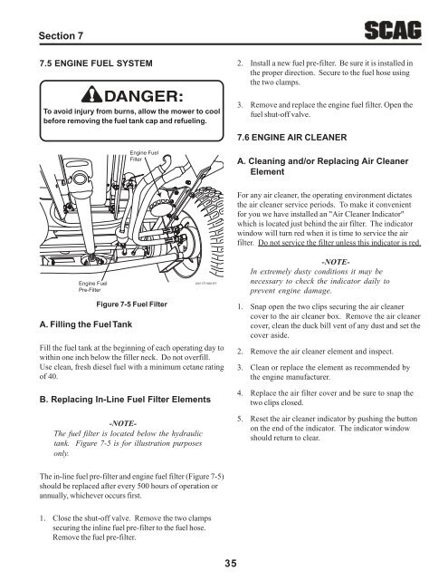 warning - Scag Power Equipment