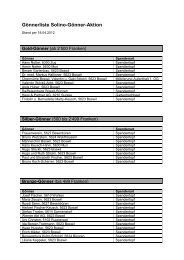Gönnerliste Solino-Gönner-Aktion - Solino Boswil