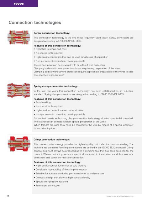 revos Industrial Multipole Connector Catalog - Wieland Electric