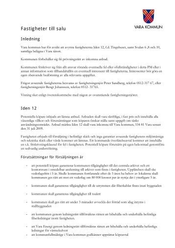 Fastigheter till salu - Vara kommun