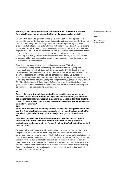 vragen beleidsbrief Defensie - ProDef