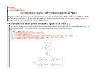 Introduction to partial differential equations in Maple