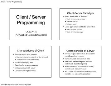 Lecture Slides on Client-Server programming