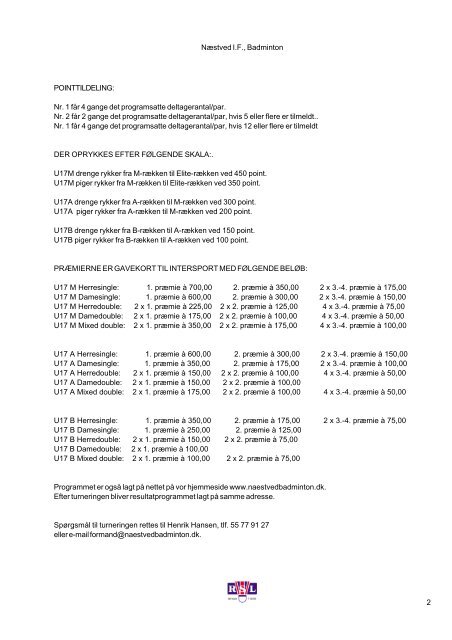 Resultater - NÃ¦stved Badminton