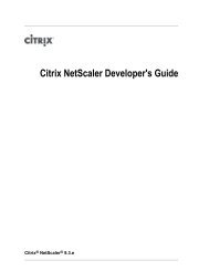 Citrix NetScaler Developer's Guide - Citrix Knowledge Center