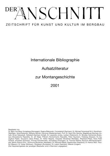 Internationale Aufsatzbibliographie 2001 - Vereinigung der Freunde ...