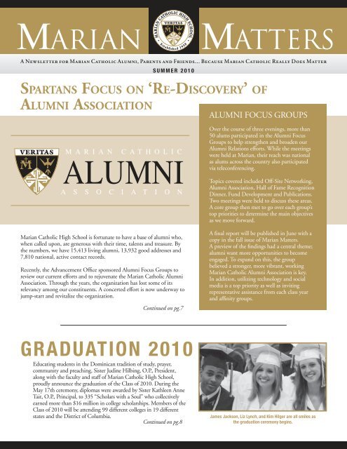 of alumni association - Marian Catholic High School