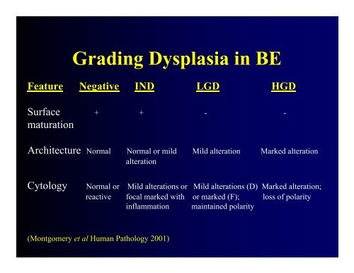 Biomarkers of High Grade Dysplasia in Barrett's Esophagus