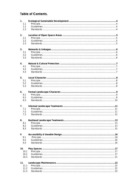 Public Open Space Guidelines 2.17 Mb - Devonport City Council