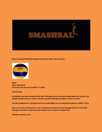 Mikasa Volleybal MVA200 Speelbal Olympische Spelen ... - Smashbal