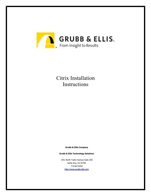 Citrix Installation Instructions - Grubb & Ellis