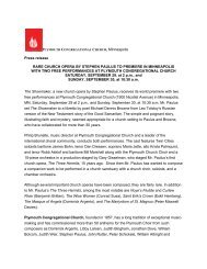 Press release RARE CHURCH OPERA BY STEPHEN PAULUS TO ...