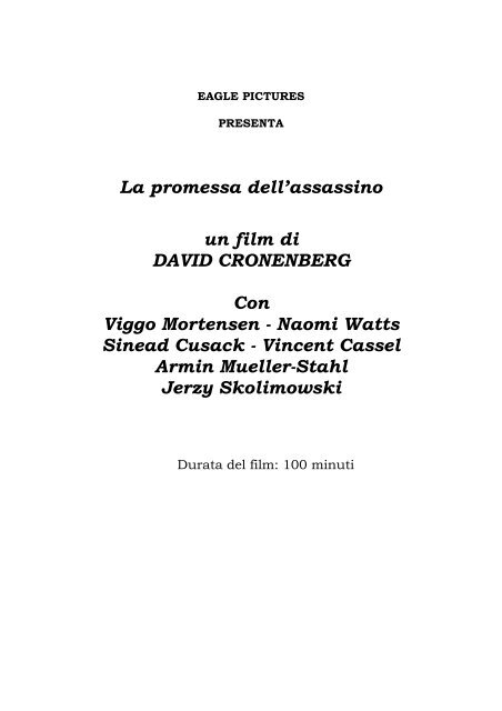 La promessa dell'assassino un film di DAVID CRONENBERG Con ...