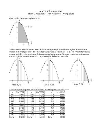 A integral definida: a área sob uma curva
