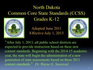 North Dakota Common Core State Standards - ND Curriculum ...