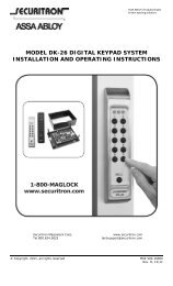DK-26 Installation Instructions - Securitron Magnalock Corporation