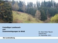 Freiwilliger Landtausch und Zusammenlegungen im Wald