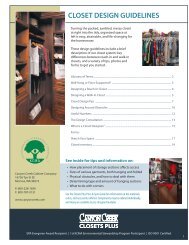 CLOSET DESIGN GUIDELINES - Canyon Creek Cabinet Company