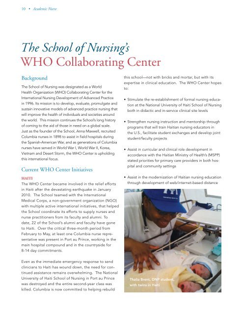 Academic Nurse The - Columbia University School of Nursing