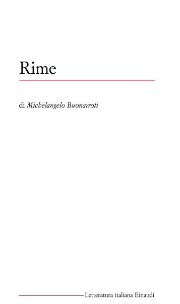 Rime - Letteratura Italiana