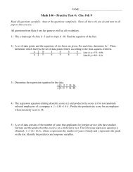 Math 146 Ã¢Â€Â“ Practice Test 4: Chs. 8 & 9