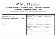 Household Questionnaire - GHANA - Ined