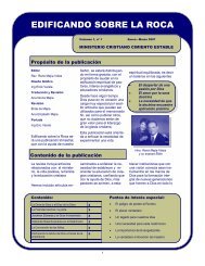 EDIFICANDO SOBRE LA ROCA - Cimiento Estable