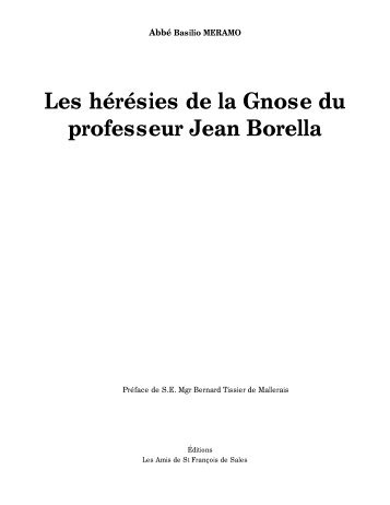 Les hÃ©rÃ©sies de la Gnose du professeur Jean Borella - CatholicaPedia