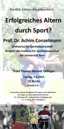 Erfolgreiches Altern durch Sport? Prof. Dr. Achim Conzelmann