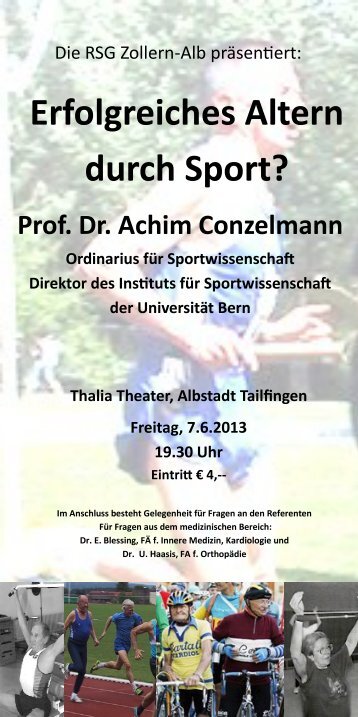 Erfolgreiches Altern durch Sport? Prof. Dr. Achim Conzelmann