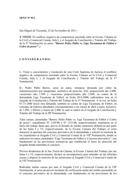 CORTE SUPREMA DE JUSTICIA - Poder Judicial Tucumán