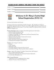 Registration forms - St. Mary's Central High School