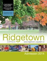 Admissions Guide - Ridgetown Campus