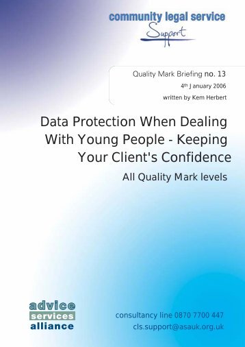 Data Protection When Dealing With Young People - Advice Services ...